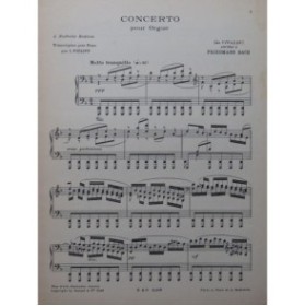 BACH Friedmann Concerto pour orgue Piano 1923