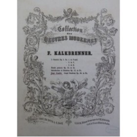 KALKBRENNER Frédéric Gage d'amitié op 66 Piano ca1850