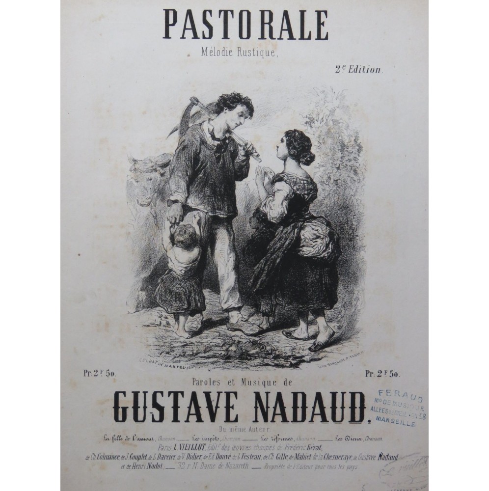 NADAUD Gustave Pastorale Nanteuil Chant Piano XIXe siècle