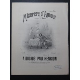 HENRION Paul Miserere d'Amour Chant Piano XIXe siècle