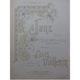 VUILLEMIN Louis Jane Chant Piano ca1900