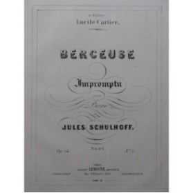 SCHULHOFF Jules Berceuse op 14 No 1 Piano ca1860