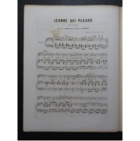 DE KOCK Henry Jeanne qui pleure Chant Piano ca1860