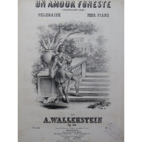 WALLERSTEIN A. Un Amour Funeste Piano ca1860