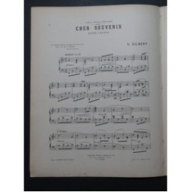 GILBERT H. Cher Souvenir Piano 1903