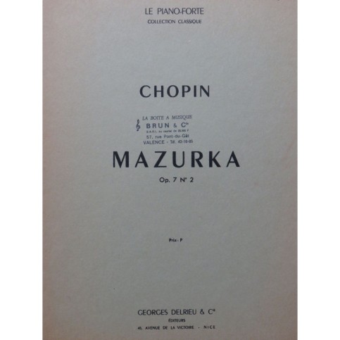 CHOPIN Frédéric Mazurka op 7 No 2 Piano 1959