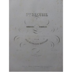 MENDELSSOHN Recueil No 3 Six Romances op 38 Piano ca1839