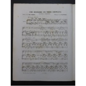 CLAPISSON Louis Une Histoire en trois couplets Chant Piano 1853