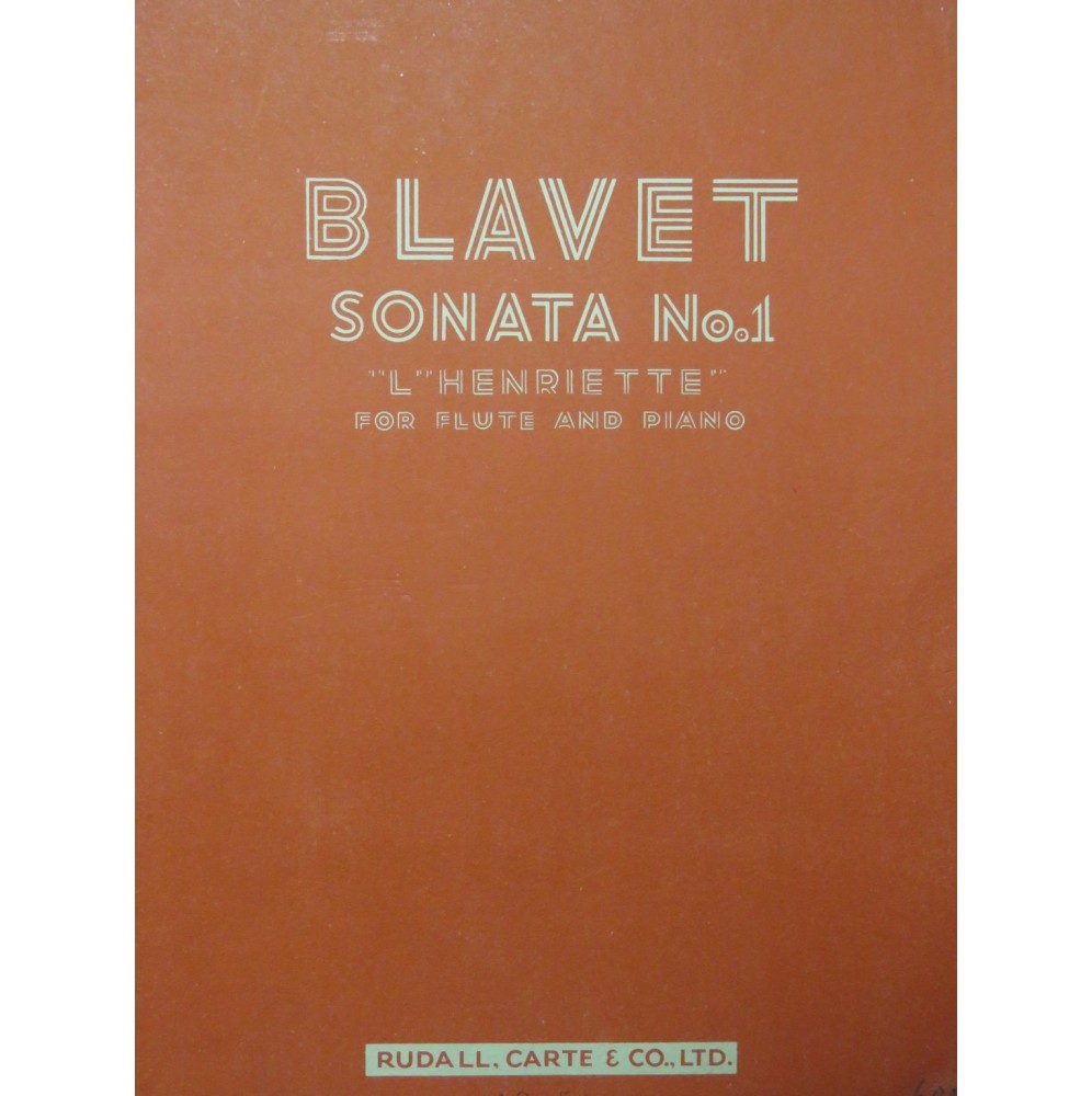 BLAVET Michel Sonata No 1 L'Henriette Flûte Piano