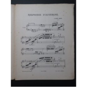 SAINT-SAËNS Camille Rhapsodie d'Auvergne op 73 Piano 1884