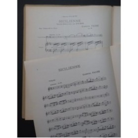 FAURÉ Gabriel Sicilienne op 78 Violon Piano 1929