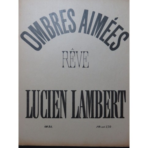 LAMBERT Lucien Ombres Aimées Piano