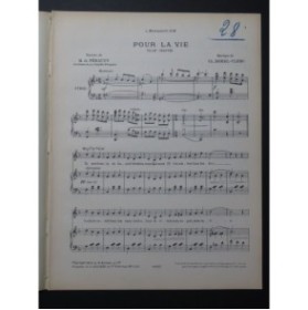 BOREL-CLERC Charles Pour la vie Chant Piano 1906
