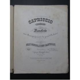 MENDELSSOHN Capriccio Brillant op 22 2 Pianos 4 mains Quintuor ca1830