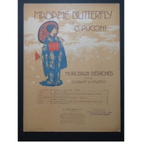PUCCINI Giacomo Madame Butterfly Solo de Butterfly Chant Piano 1907