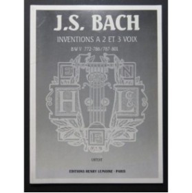 BACH J. S. Inventions à 2 et 3 Voix Piano 1987