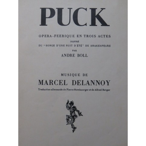 DELANNOY Marcel Puck Opéra Chant Piano 1950