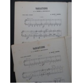 SAINT-SAËNS Camille Variations Thème de Beethoven op 35 2 Pianos 4 mains 1874