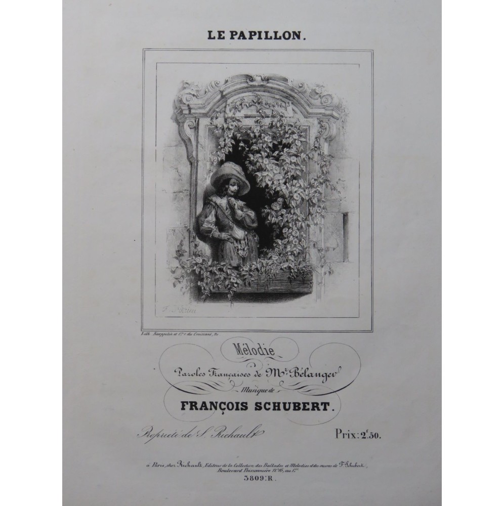 SCHUBERT Franz Le Papillon Chant Piano ca1835