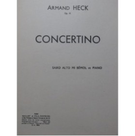 HECK Armand Concertino op 41 Piano Saxophone 1946