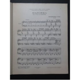 PAZ Herberto Mazurka Piano 1923