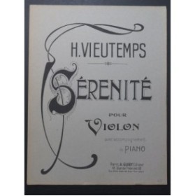 VIEUXTEMPS Henri Sérénité op 45 Violon Piano