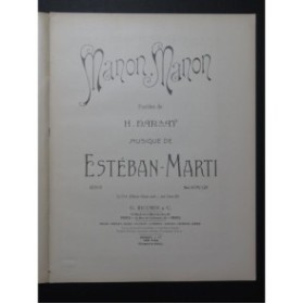 ESTÉBAN-MARTI Manon Manon Chant Piano