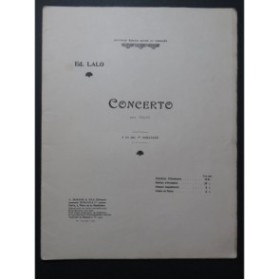 LALO Edouard Concerto op 20 Violon Piano 1912