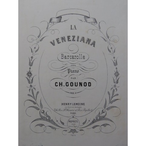 GOUNOD Charles La Veneziana Piano 1887
