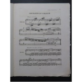 HERZ Henri Bagatelle op 85 No 2 Couplets du Chalet Piano ca1835