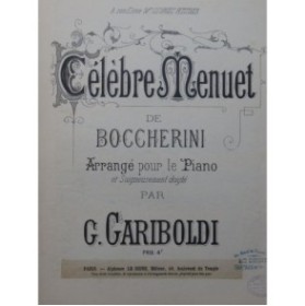BOCCHERINI Luigi Célèbre Menuet Piano