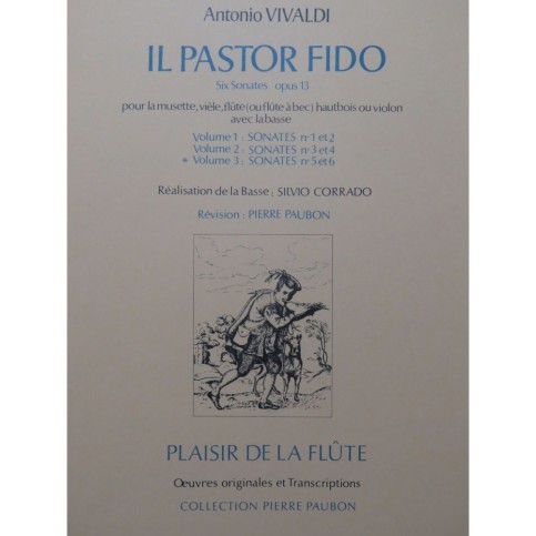 VIVALDI Antonio Il Pastor Fido Sonates 5 et 6 Flûte Piano 1985