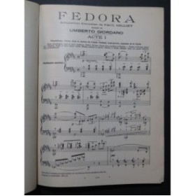 GIORDANO Umberto Fedora Opéra Piano Chant 1902