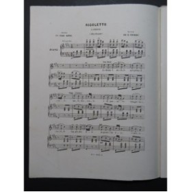 VERDI Giuseppe Rigoletto No 9 Canzone Chant Piano ca1853
