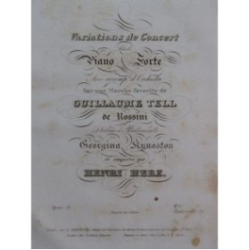 HERZ Henri Variations sur Guillaume Tell op 57 Piano ca1831