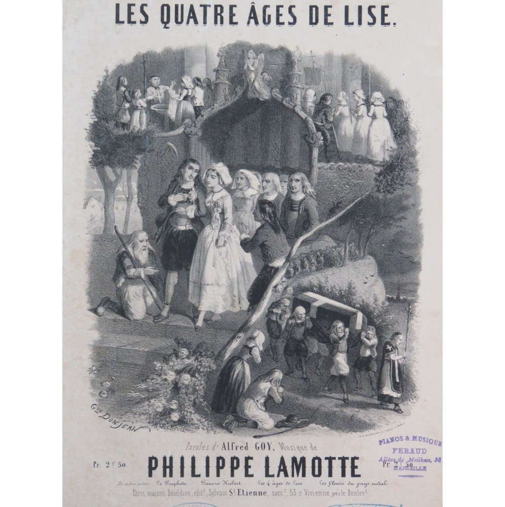 LAMOTTE Philippe Les quatre âges de Lise Chant Piano ca1850