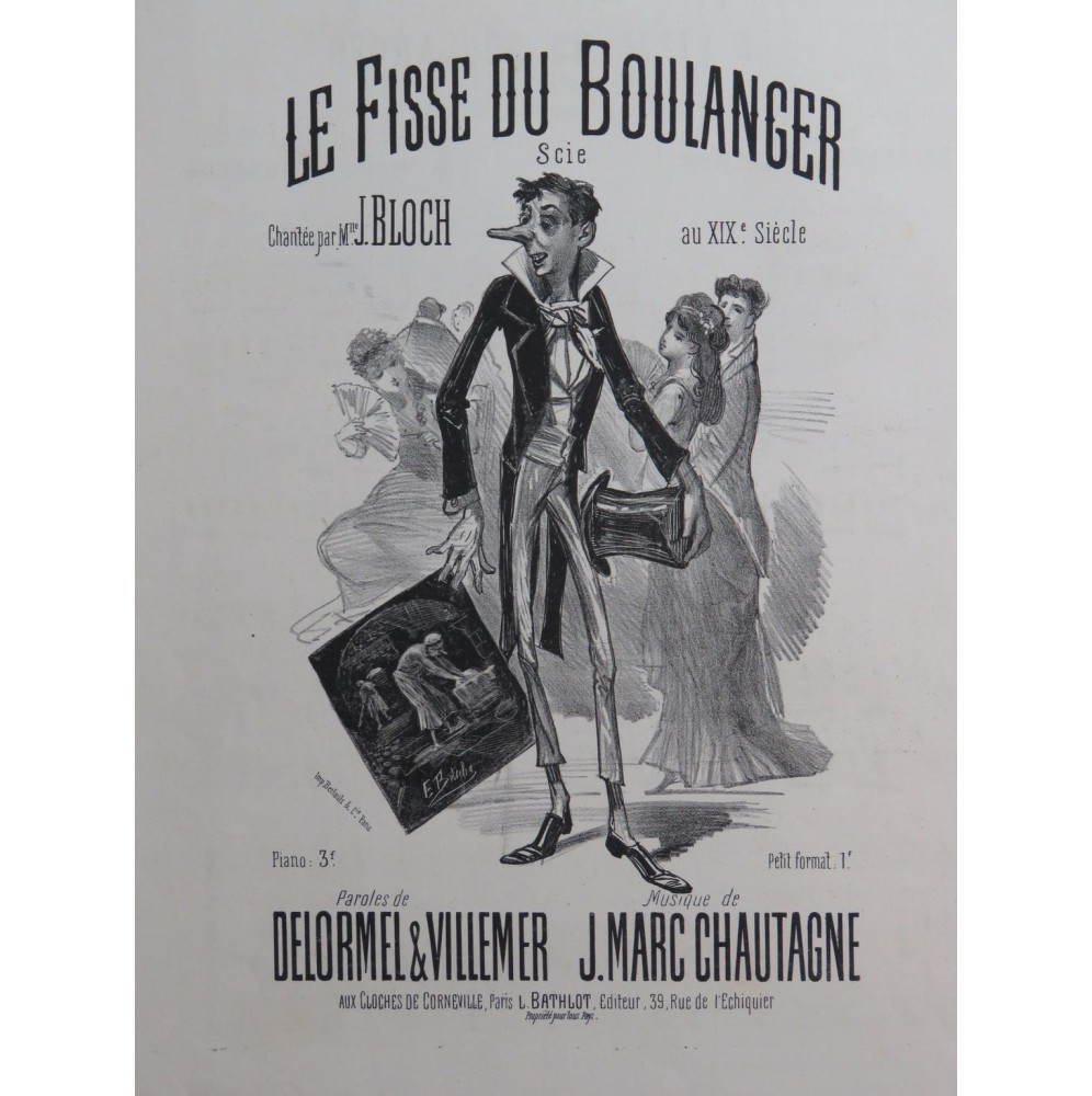 CHAUTAGNE J. Marc Le Fisse du Boulanger Chant Piano ca1880