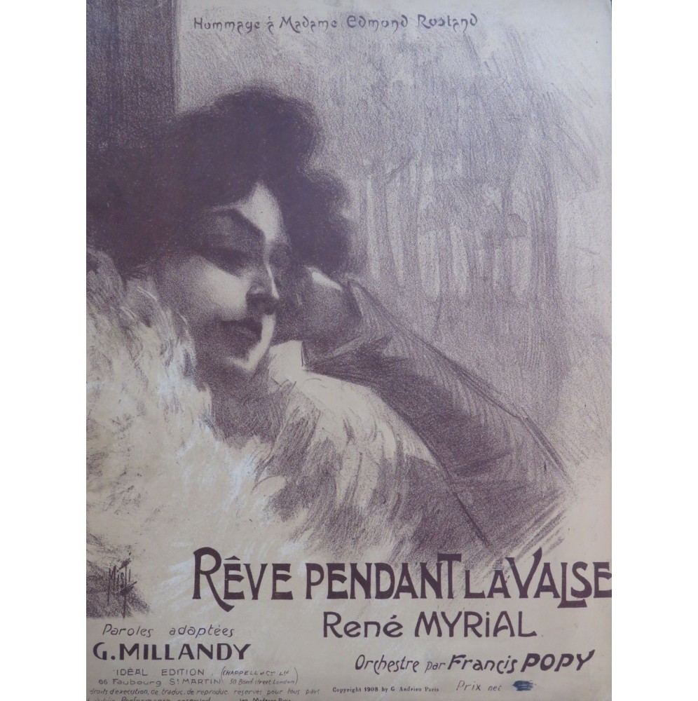 MYRIAL René Rêve pendant la Valse Piano 1908