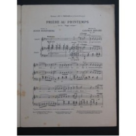 RENARD Casimir Prière au Printemps Chant Piano 1911