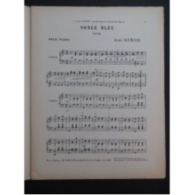 GIROD Aimé Songe Bleu Piano XIXe siècle