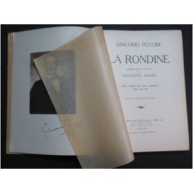PUCCINI Giacomo La Rondine Opéra Chant Piano 1917