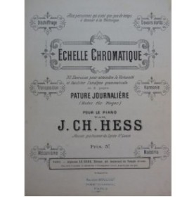 HESS J. Ch. Echelle Chromatique 30 Exercices Piano