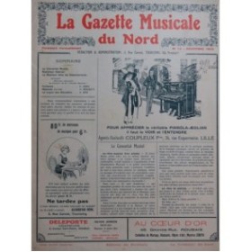 La Gazette Musicale du Nord No 13 Piano ou Chant Piano 1922
