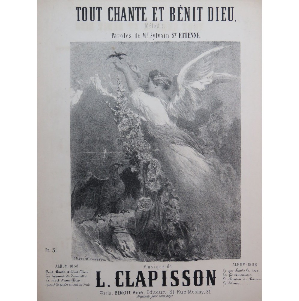 CLAPISSON Louis Tout chante et bénit Dieu Nanteuil Chant Piano 1858