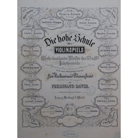 CORELLI Arcangelo Folies d'Espagne Variationen Violon Piano 1867