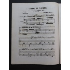 ALTÈS Henry Fantaisie sur Le Pardon de Ploërmel Piano Flûte ca1865