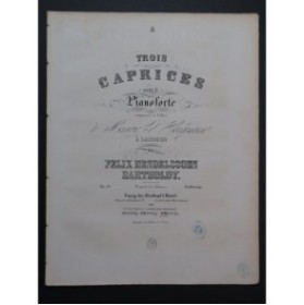 MENDELSSOHN Caprice op 33 No 3 Piano ca1840