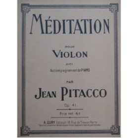 PITACCO Jean Méditation Piano Violon
