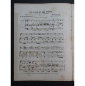 LEVASSOR Le Renard et les Raisins Chant Piano ca1845