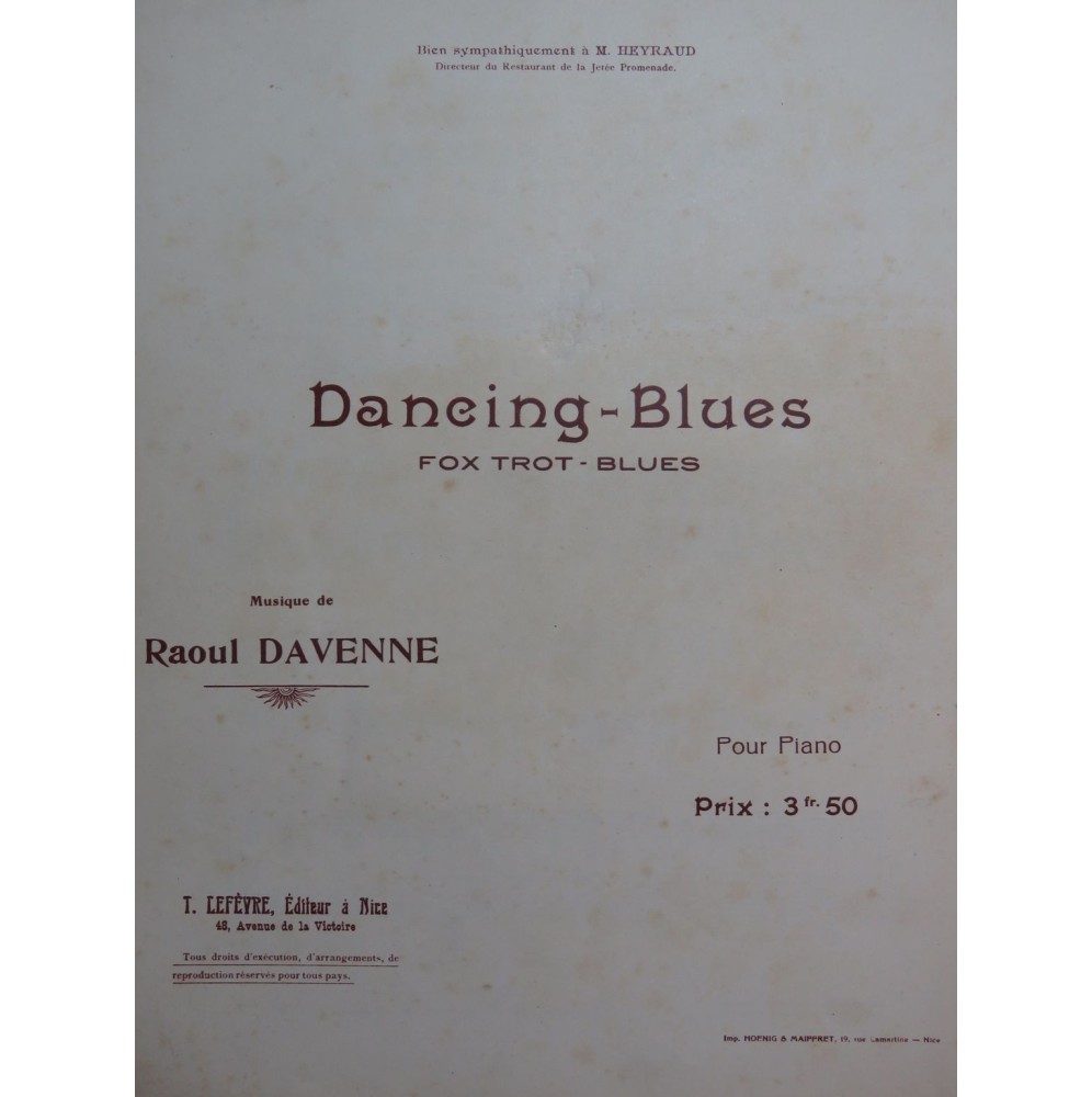 DAVENNE Raoul Dancing Blues Piano